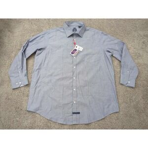 English‎ Laundry Button Up Shirt Mens 18 1/2 Purple 100% Cotton Business Casual